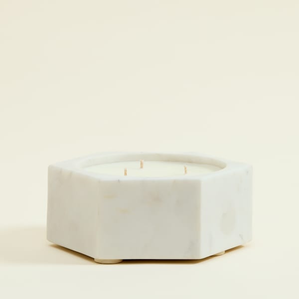 Bergamot & Lemon Zest Statement Marble Candle
