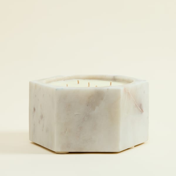 Bergamot & Lemon Zest Statement Marble Candle XL