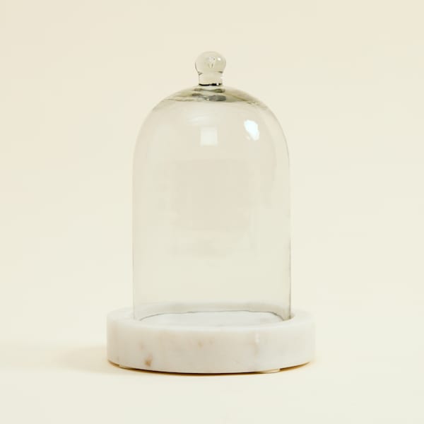 Candle Cloche With Marble Base