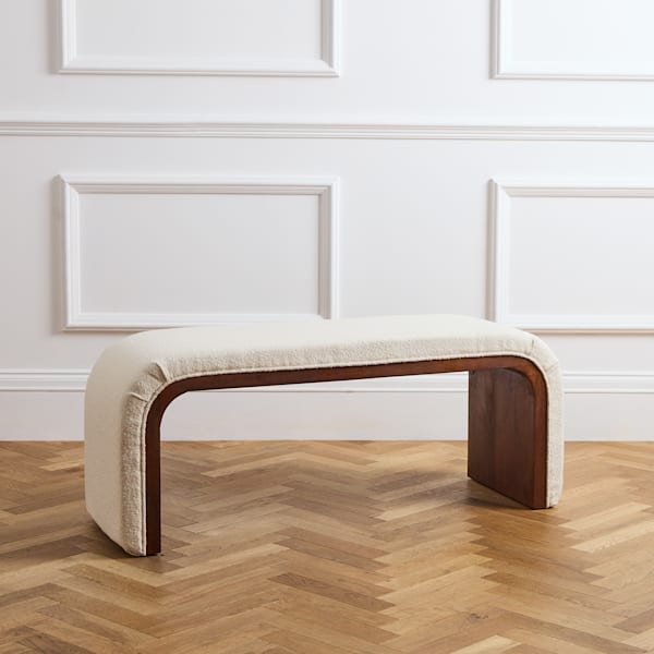 Bouclé Textured Bench