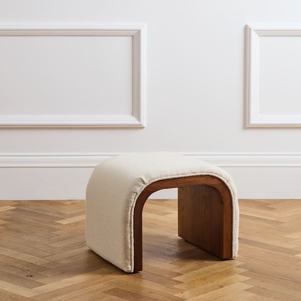 Bouclé Textured Footstool