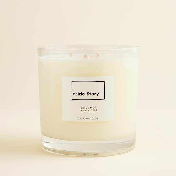 Bergamot Lemon Zest 3 wick Statement Filled Candle.