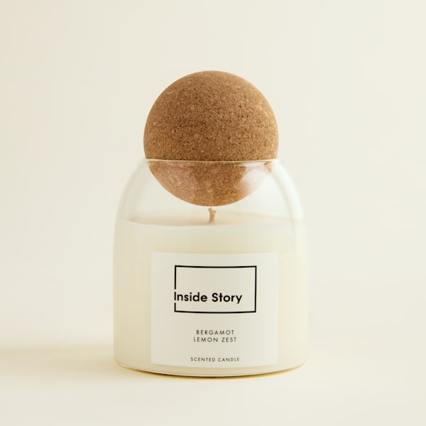 Bergamot Lemon Zest Cork Ball Candle