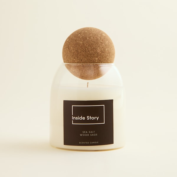 Sea Salt Wood Sage Cork Ball Candle
