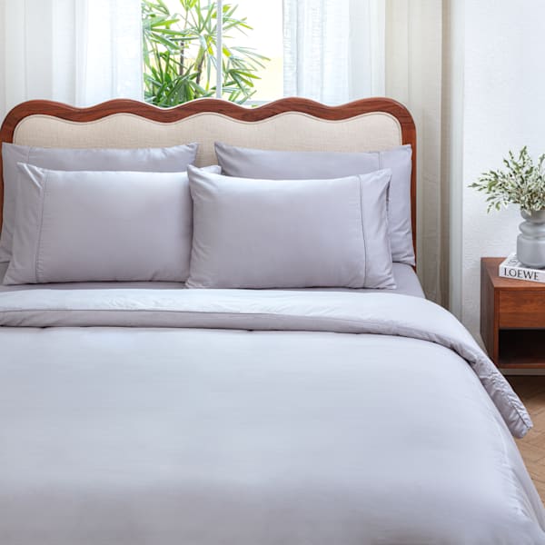 Valentina Egyptian Cotton Pillowcase In Grey 600 Thread Count