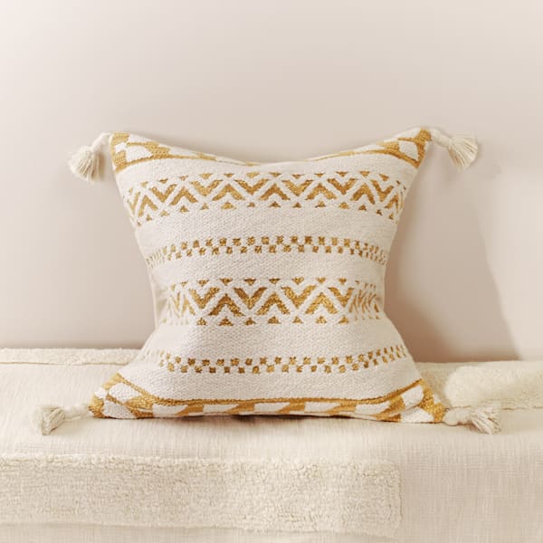 Stripe Cushion With Tassels