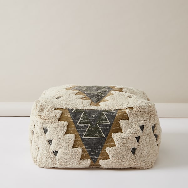 Karmin Ikat Pattern Footstool