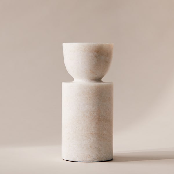 Marble Pillar Candle Holder Large