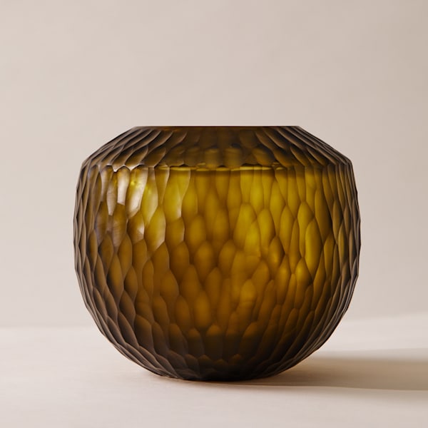 Hand Cut Glass Vase