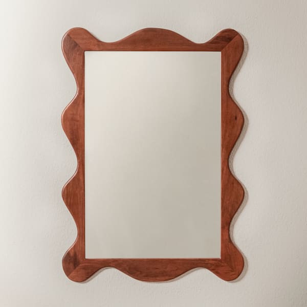 Wavy Wooden Mirror