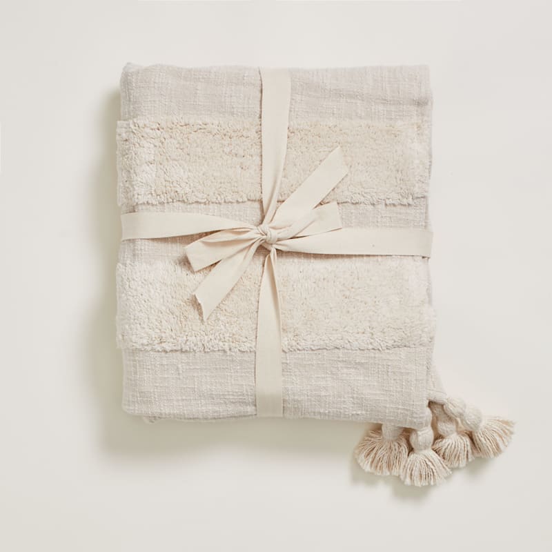 Cream tufted throw outlet